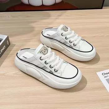 2025 летние новые сандалии с одной педалью женская верхняя одежда модные сандалии на платформе ретро повседневная пляжная обувь Q216 35 бежевый