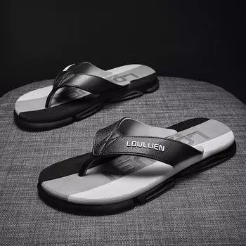 2025 летние шлепанцы EVA мужские тапочки модные новые летние сандалии пляжная обувь нескользящая мужская обувь для отдыха на открытом воздухе 39 чёрный