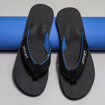 2025 летние шлепанцы мужские сандалии дышащие модные повседневные пляжные туфли персонализированная одежда классные тапочки 39 синий
