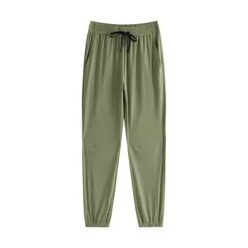 2025 Летние тонкие мужские брюки Ice Silk, новые, быстросохнущие, повседневные, классные, с обтягивающими штанинами, модные однотонные брюки Nine Point S чёрный