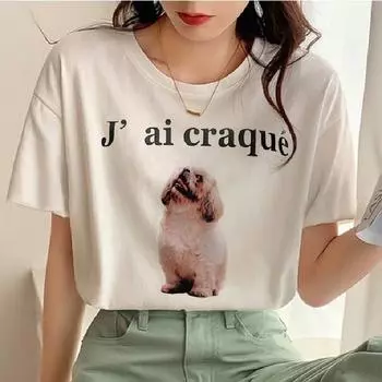 2025 Летние женские футболки с забавным мультяшным принтом, винтажные повседневные свободные футболки с графикой, большие размеры, топы Y2k, модные женские футболки, уличная одежда Harajuku S белый