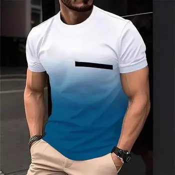 2025 Летняя мода Смешная футболка с 3D-принтом Мужская уличная футболка с коротким рукавом и круглым вырезом S