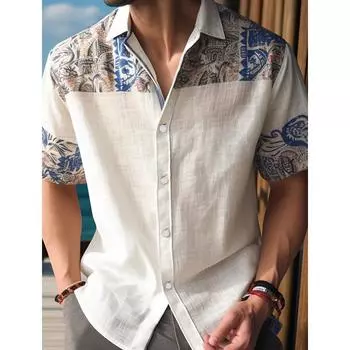 2025 Летняя мужская рубашка с 3D-принтом, модная гавайская рубашка с короткими рукавами, мужская свободная универсальная рубашка S