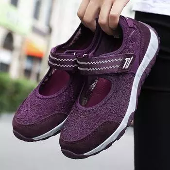 2025 летняя новая обувь для мам, сетчатая обувь, женская обувь в стиле «старый Пекин», обувь для ходьбы для людей среднего и пожилого возраста, мягкая подошва обуви для пожилых людей 35