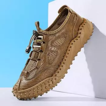 2025 летняя новая обувь ручной работы мужская повседневная обувь легкая износостойкая повседневная мужская обувь модная уличная промышленная обувь 38 коричневый