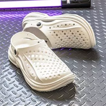 2025 летняя новая обувь с отверстиями мужская одежда на толстой подошве нескользящая сумка-дезодорант спортивная полускользящая пляжная обувь мужская 40-41