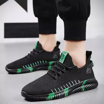 2025 летняя новая сетчатая обувь, летающая плетеная обувь, повседневная спортивная обувь, дышащая обувь для скейтбординга, легкая обувь для бега с одной педалью, мужская обувь 39