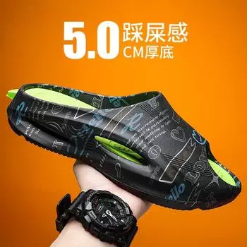 2025 летняя новая верхняя одежда нескользящие односложные тапочки универсальный модный тренд повседневные классные тапочки с толстым дном 39