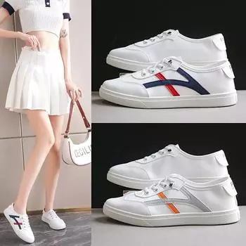 2025 летняя новая женская обувь дышащая сетчатая белая обувь для студентов обувь для скейтбординга интернет знаменитости универсальная плоская подошва повседневная легкая 35