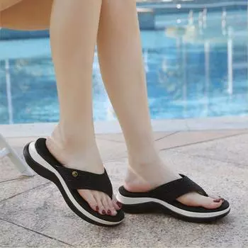 2025 Летняя обувь Женские сандалии Летний отдых Толстая подошва Модный бренд женские сандалии Нескользящие черные коричневые Большой размер 41 36 чёрный