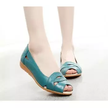 2025 Летняя обувь Женские сандалии с открытым носком на плоской подошве, нескользящие, модные брендовые женские сандалии, мягкие, черного и синего цвета, обувь для мам, размер плюс 42 35 чёрный