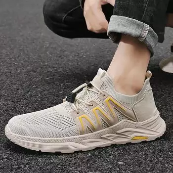 2025 летняя сетчатая мужская обувь дышащая простая обувь на платформе повседневная уличная обувь полая мужская повседневная обувь 38 серый