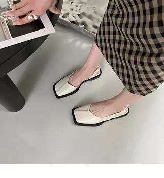 2025 летняя сумка-голова крутые одинарные туфли женская обувь для девочек квадратная голова бабушкины туфли одна педаль ленивые сандалии Doudou женская партия 35 зелёный