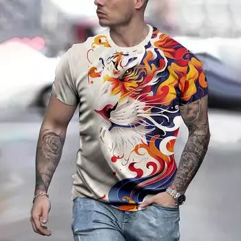 2025 Летняя уличная повседневная повседневная футболка Hundred Fashion с 3D-принтом, удобная и красивая футболка с коротким рукавом для занятий спортом на открытом воздухе и тренировок S