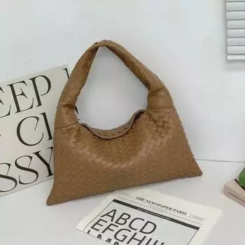 2025 Летняя женская сумка через плечо из натуральной кожи с плетением: Универсальная сумка через плечо из высококачественной коровьей кожи 42cm27cm10cm