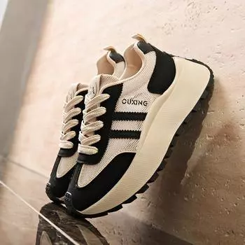 2025 лето новая корейская версия дышащая женская обувь из хлопчатобумажной ткани ins tide студенческая спортивная обувь для бега повседневная обувь HY2525 35 бежевый