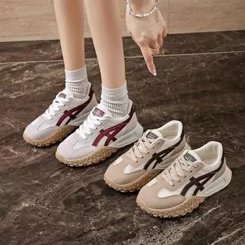 2025 лето новая корейская версия дышащая женская обувь из хлопчатобумажной ткани ins tide студенческая спортивная обувь для бега повседневная женская обувь A6006 35 хаки