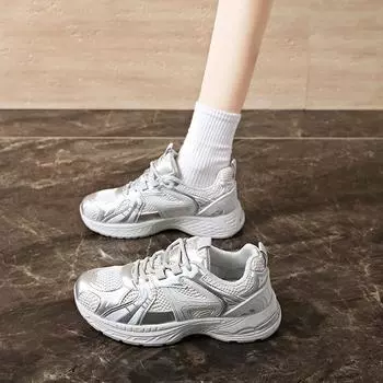 2025 лето новая корейская версия дышащая женская обувь из хлопчатобумажной ткани ins tide студенческая спортивная обувь для бега повседневная женская обувь AA-2 35 серый