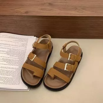 2025 Лето Новая Повседневная Верхняя Одежда One Word Drag Clip Foot Удобная Мягкая Подошва Универсальная Римская Крутая 35 чёрный