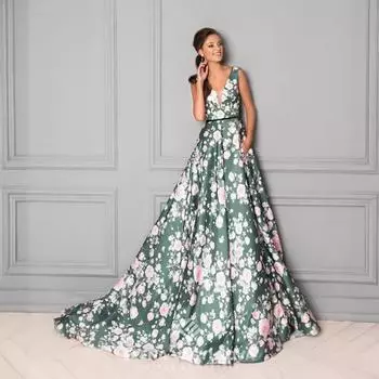 2025 Лето Новое Женское Модное Элегантное Платье Платье С Принтом В Богемном Стиле S