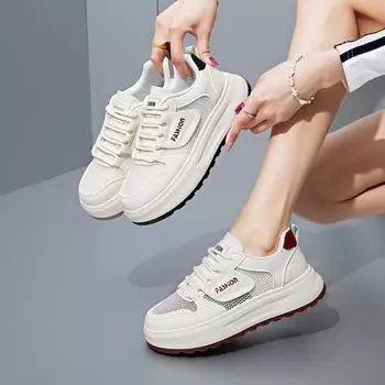 2025 лето новые дышащие кроссовки Ins Tide корейской версии сетчатые женские студенческие уличная стрельба бег спортивная повседневная обувь H151 35 красный