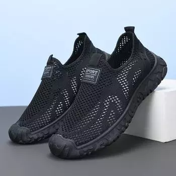 2025 Лето Новые Сетчатые Мужские Кроссовки Спортивная и Повседневная Обувь Сетчатая Мягкая Подошва Альпинизм Outdoor Легкие Сетчатые Кроссовки с Отслеживаемостью 39