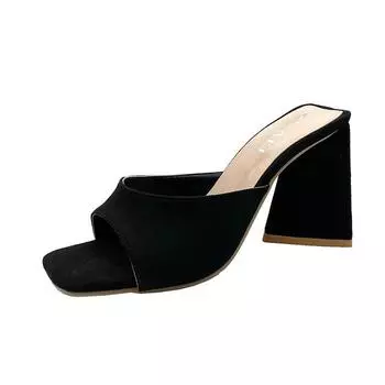 2025 лето новые сексуальные босоножки на высоком каблуке с треугольным каблуком женские сексуальные тапочки большого размера 4243 с рыбьим ртом 35 зелёный