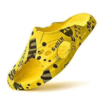 2025 лето новые шлепанцы мужские повседневные толстая подошва универсальные личность тренд наступать на говно мягкая подошва полузакрытые сандалии 38