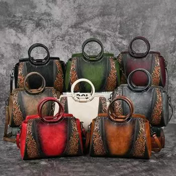 2025 Лето Новый Европейский и Американский Ретро Багаж Кожаные Изделия Цветок PU Маленькая Квадратная Сумка Узор Женская Сумка На Плечо красный