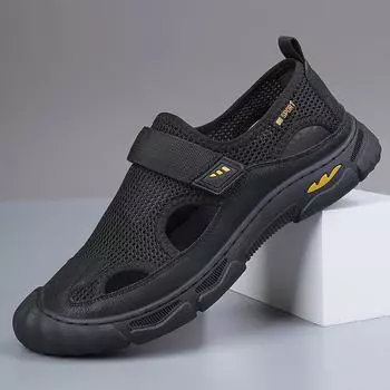 2025 лето новый Вьетнам Рим отдых пляж отверстие отверстие дышащая сумка голова кожаные туфли полые мужские сандалии 5518 38 коричневый