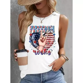 2025 Лето Повседневные Женские Майки Уличная Мода Женские Футболки Без Рукавов Майки С Принтом 3D Сердца И Монограммы S