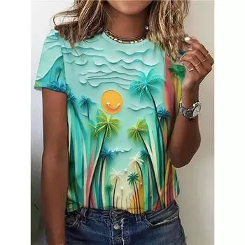 2025 Лето Женская Простая Верхняя Модная Толстовка С Капюшоном Дизайн Harajuku Футболка С Коротким Рукавом Повседневная Свободная Футболка С Круглым Вырезом XXS