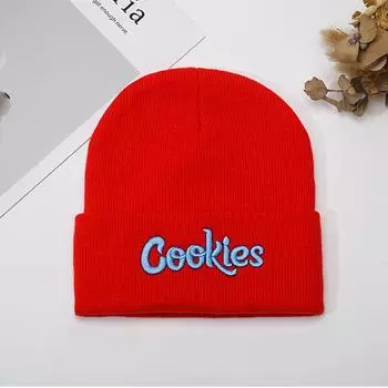 2025 Letter Cookies Embroidered Knitted Hat Wool Hat Pullover Warm Cold Hat Men And Women Autumn And Winter Brimless Hat 10
