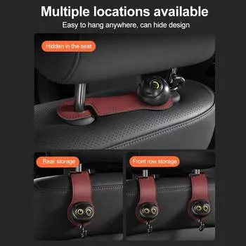 2025 Lingdong cat Car Back Seat Hook Rear Seat Headrest Hook Storage Hanger Universal Organizer Holder Car Interior Accessories коричневый
