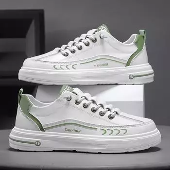 2025 little white shoes men s casual overboard shoes fashion leather men s shoes new spring sports trendy shoes teenagers 39