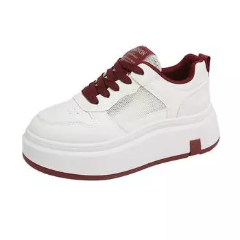 2025 Little White Shoes Womens Spring New Korean Version Student Casual Versatile Board Shoes Comfort Breathable Womens Sneakers 35 красный