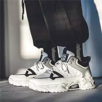 2025 live broadcast four seasons trendy shoes new breathable sports platform dad running shoes velvet warm sports trendy shoes men 39