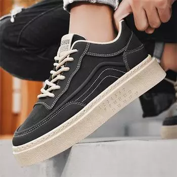 2025 live stream high-quality four-season leather surface waterproof niche board shoes low-top lace-up breathable outdoor Hong Kong style men s shoes 39 чёрный