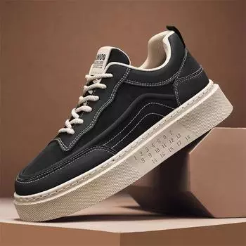 2025 live stream high-quality four-season leather surface waterproof niche board shoes low-top lace-up breathable outdoor Hong Kong style men s shoes 39