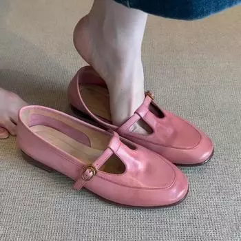 2025 лоферы женские туфли Мэри Джейн лакированная кожа платье квадратный каблук однотонные женские туфли zapatos de mujer 35 коричневый