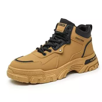 2025 Martin Boots мужские новые осенне-зимние пригородные кожаные ботинки средней высоты для мотоциклистов в британском стиле мужские грузовые ботинки на платформе 39 чёрный