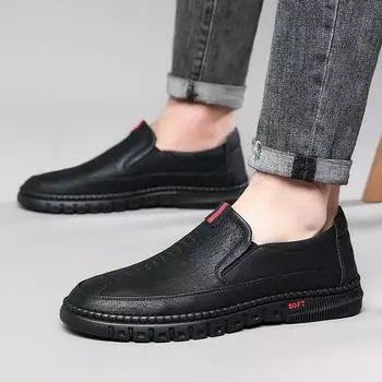 2025 men s business shoes breathable single shoes trendy fashion versatile non-slip casual sports shoes 38