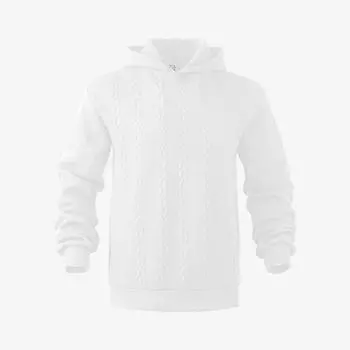 2025 Men s Hoodie Long Sleeve Pullover Solid Color Casual Sweatshirt Winter Autumn Top S белый