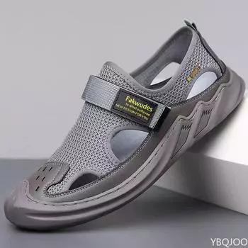 2025 Men s new Sandals Soft soled breathable lazy Shoes Hollow out casual mesh shoes Lightweight comfortable Male sandals Homme 39