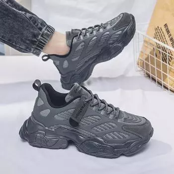 2025 men s shoes autumn new breathable mesh shoes men s Korean version versatile platform sports shoes casual dad trendy shoes 39