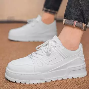 2025 men s shoes autumn simple fashion casual wear-resistant tide shoes work breathable versatile non-slip sports lightweight board shoes 39 чёрный