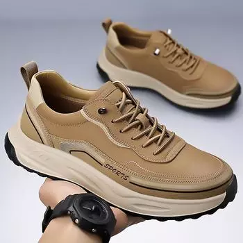 2025 men s shoes spring sports shoes casual shoes low heel non-slip soft sole fashion versatile men s shoes tide 38 чёрный