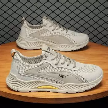 2025 Men s Shoes Summer Breathable Mesh Thin Cut-out Mesh Shoes Running Casual Sports Men s Trendy Shoes 39