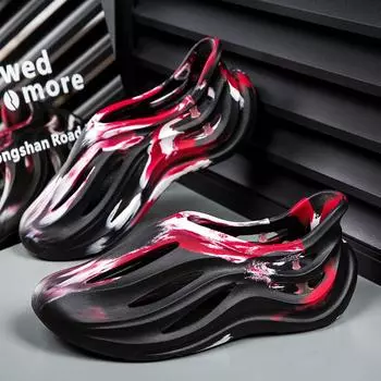 2025 men s summer outdoor sports trend camouflage hole shoes beach slippers breathable seaside sea bag head sandals 40