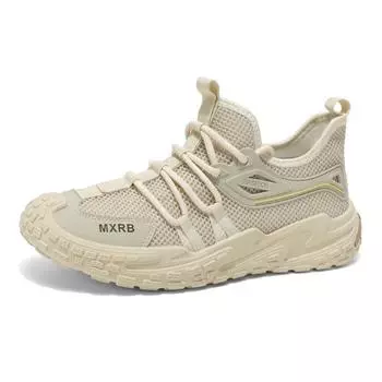 2025 Mesh Men s Shoes: New Summer Breathable Thin Anti-odor Mesh Shoes, Men s Casual and Versatile, Non-slip Sports Trendy Shoes 39 бежевый